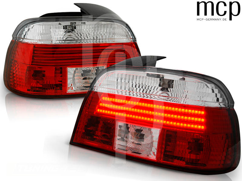 LED Rückleuchten Set für BMW 5er E39 Limousine (09/95 bis 08/00) in Rot/Klar mit LED-Leiste