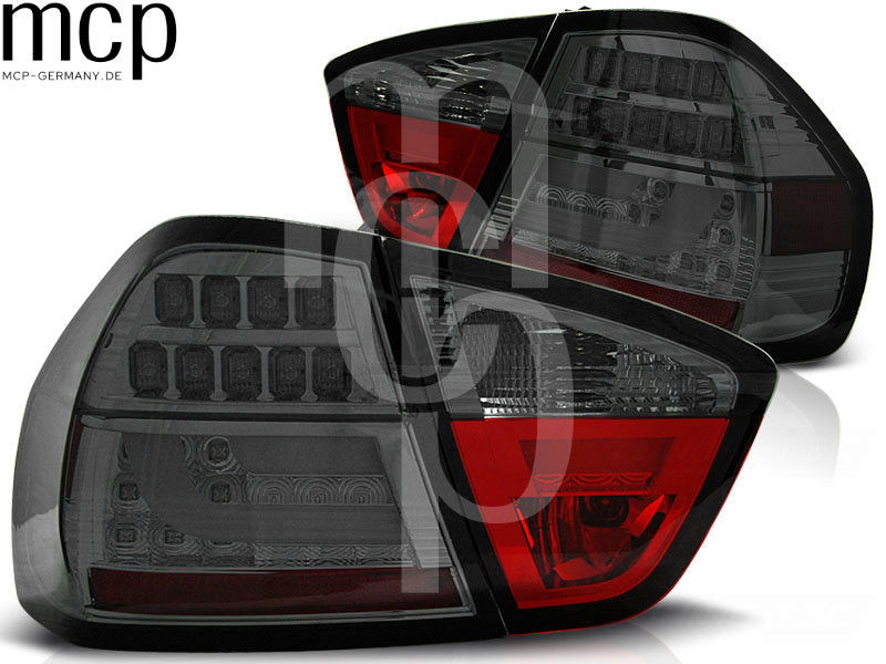 LED Lightbar Rückleuchten Set für BMW 3er E90 Limousine (03/05 bis 08/08) in Smoke