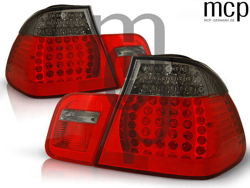 LED Rückleuchten Set für BMW 3er E46 Limousine (2001 bis 2005) in Rot/Smoke