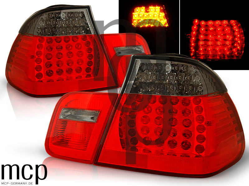 LED Rückleuchten Set für BMW 3er E46 Limousine (2001 bis 2005) in Rot/Smoke