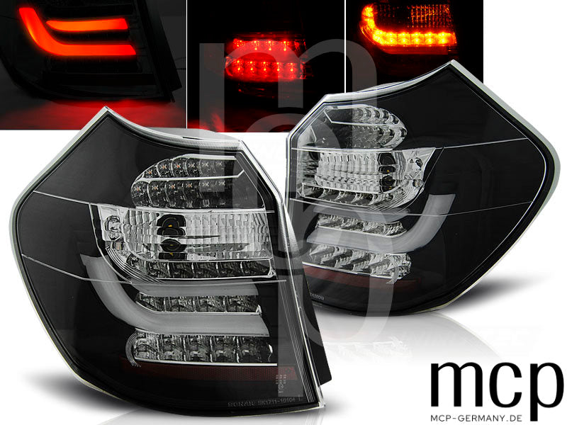 LED Lightbar Rückleuchten Set für BMW 1er E81 E87 (04-07) Schwarz