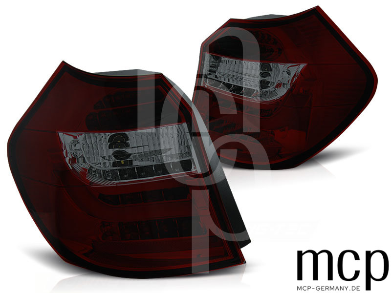 LED Lightbar Rückleuchten Set für BMW 1er E81 E87 (07-11) Rot/Smoke
