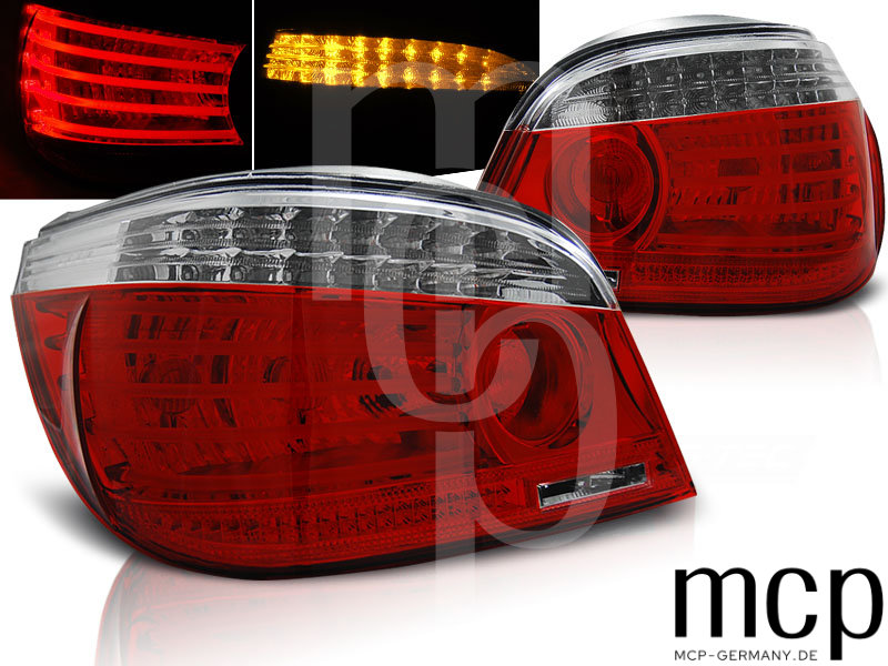 LED Rückleuchten Set für BMW 5er E60 Limousine (07/03 bis 03/07) in Rot/Klar mit LCI-Optik