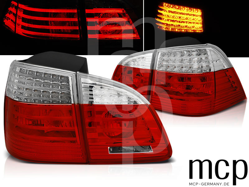 LED Rückleuchten Set für BMW 5er E61 Touring (06/04 bis 02/07) in Rot/Klar mit LCI-Optik