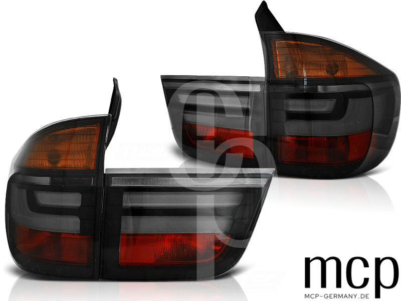 LED Lightbar Rückleuchten Set für BMW X5 E70 (03/07 bis 05/10) in Smoke