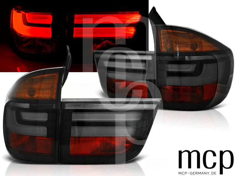 LED Lightbar Rückleuchten Set für BMW X5 E70 (03/07 bis 05/10) in Smoke
