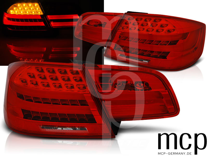LED Lightbar Rückleuchten Set für BMW 3er E92 Coupé (09/06 bis 03/10) in Rot/Klar