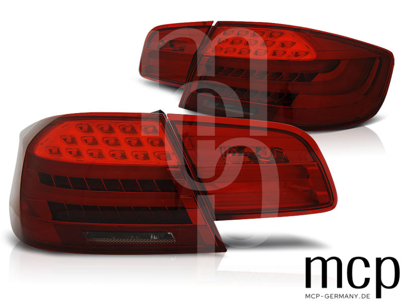 LED Lightbar Rückleuchten Set für BMW 3er E92 Coupé (09/06 bis 03/10) in Rot/Smoke