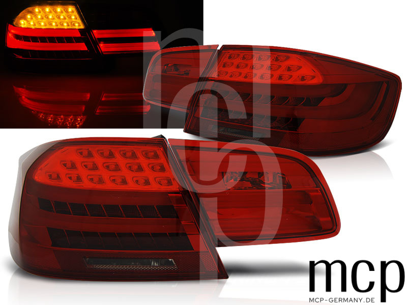LED Lightbar Rückleuchten Set für BMW 3er E92 Coupé (09/06 bis 03/10) in Rot/Smoke