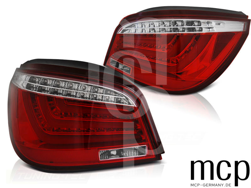 LED Lightbar Rückleuchten Set für BMW 5er E60 (07/03-03/07) Rot/Klar