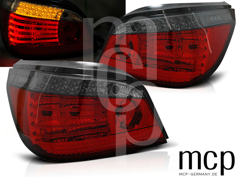 LED Rückleuchten Set für BMW 5er E60 Limousine (07/03 bis 03/07) in Rot/Smoke mit Dynamischem Blinker