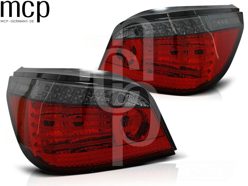 LED Rückleuchten Set für BMW 5er E60 Limousine (03/07 bis 12/09) in Rot/Smoke mit Dynamischem Blinker
