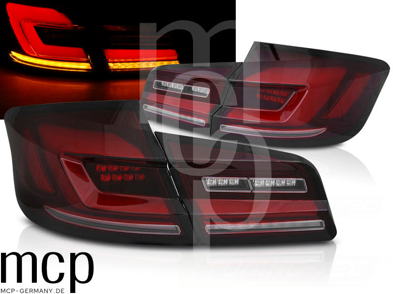 Voll LED Rückleuchten für BMW 5er F10 Limousine (10/10–12/16) in Rot/Smoke mit Dynamischem Blinker
