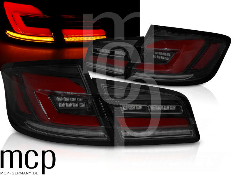 Voll LED Rückleuchten für BMW 5er F10 Limousine (10/10–12/16) in Schwarz/Smoke mit Dynamischem Blinker
