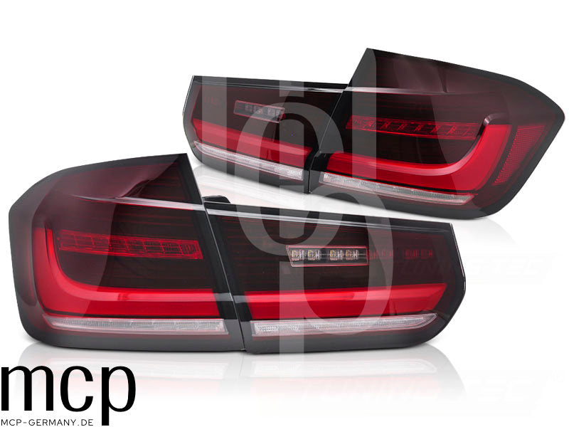 Voll LED Rückleuchten für BMW 3er F30 F35 (10/11–06/19) in Rot/Chrom mit Dynamischem Blinker