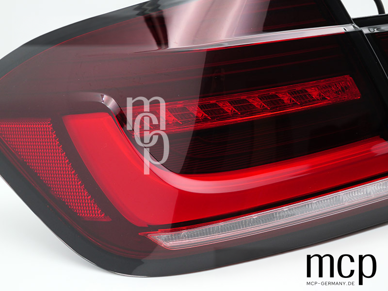 LDBMJ8 BMW F30 F35 Rückleuchten Rot/Klar – Detailansicht