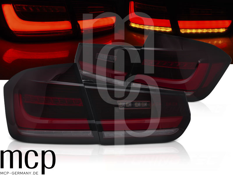 Voll LED Rückleuchten für BMW 3er F30 F35 (11/11–06/19) in Rot/Smoke mit Dynamischem Blinker