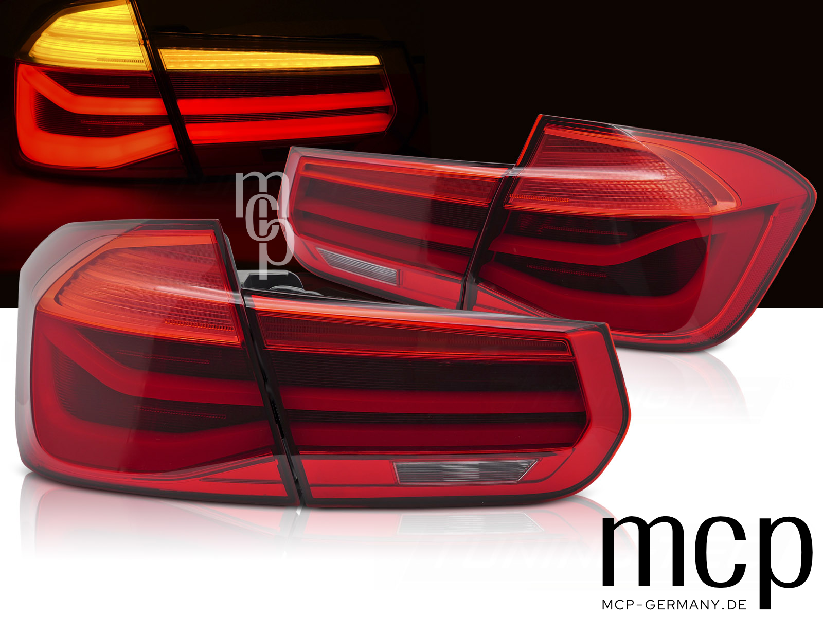 BMW 3er F30 F35 LED Lightbar Rückleuchten Set Rot Dynamischer Blinker 2011–2019
