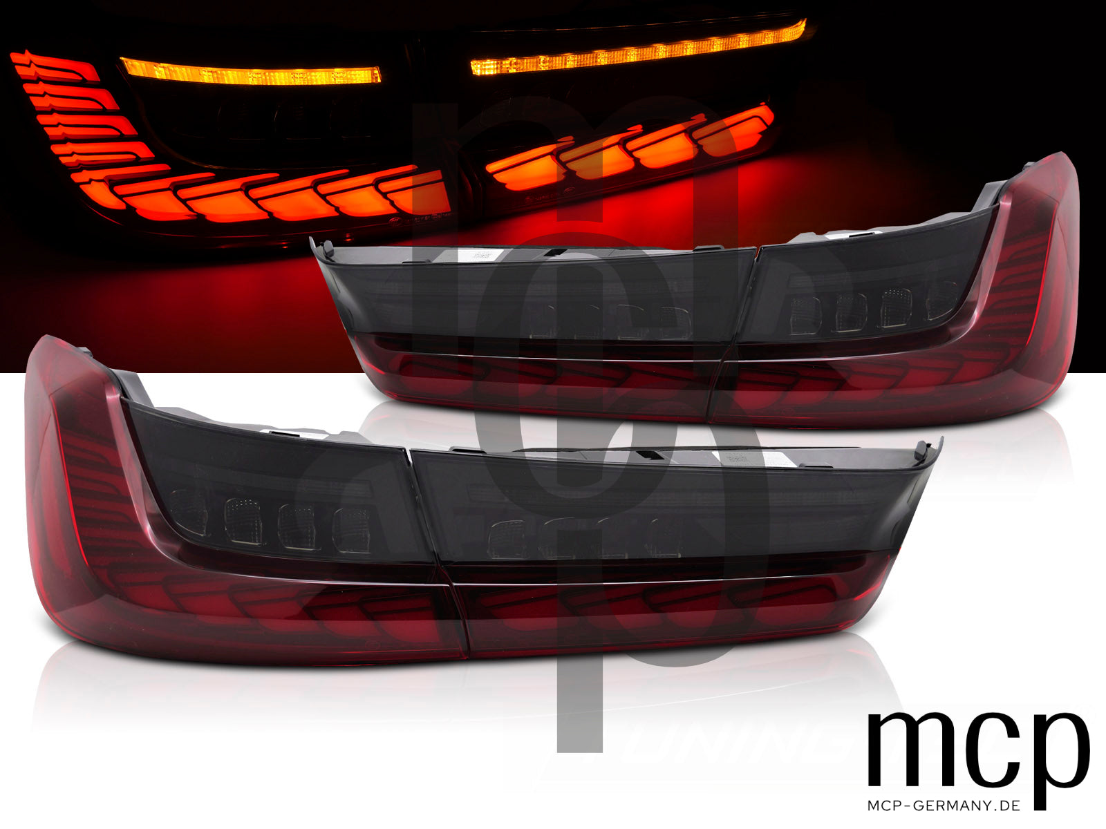 OLED Voll LED Rückleuchten Set für BMW 3er G20 Limousine (03/19 bis 06/22) in Rot mit Dynamischem Blinker und Begrüßungsfunktion