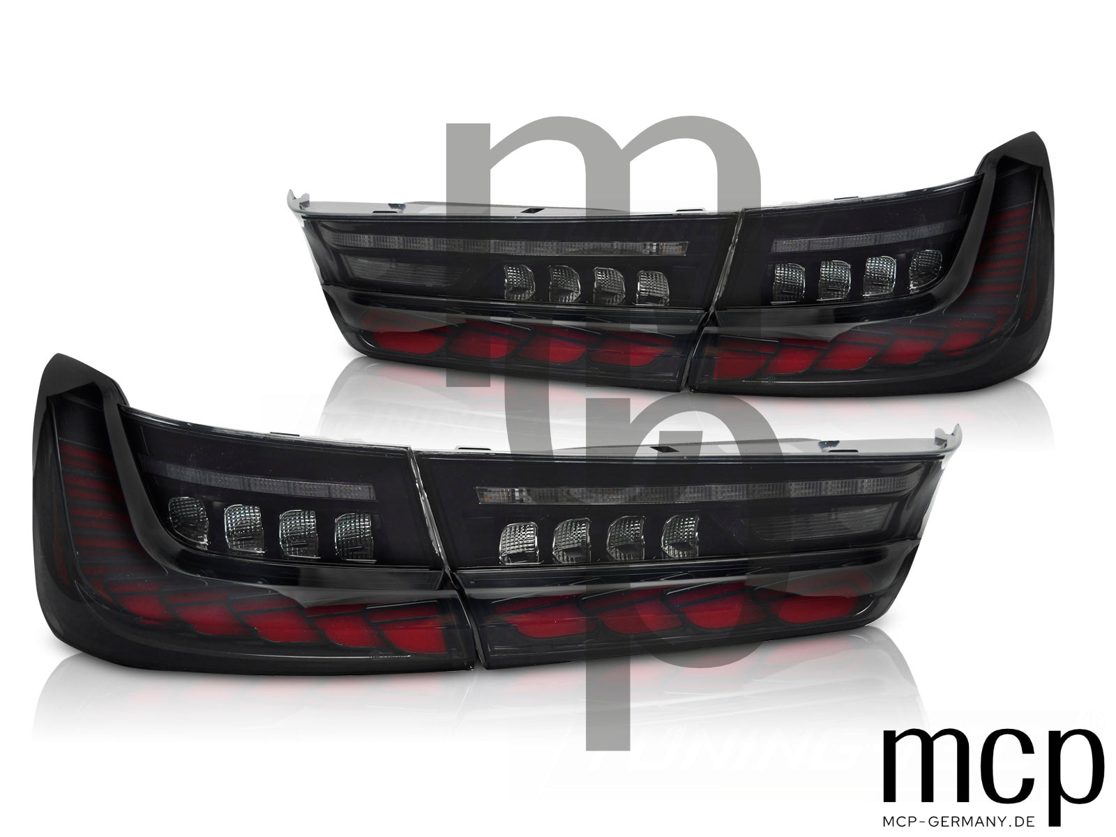 OLED Voll LED Rückleuchten Set für BMW 3er G20 Limousine (03/19 bis 06/22) in Smoke mit Dynamischem Blinker und Begrüßungsfunktion
