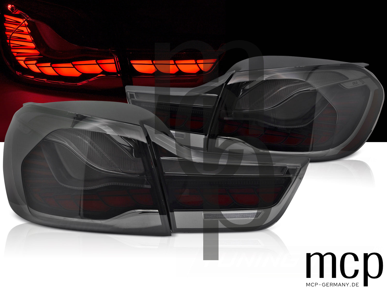 Voll LED Rückleuchten Set für BMW 4er F32 F33 F36 F82 (10/13 bis 06/21) in Smoke