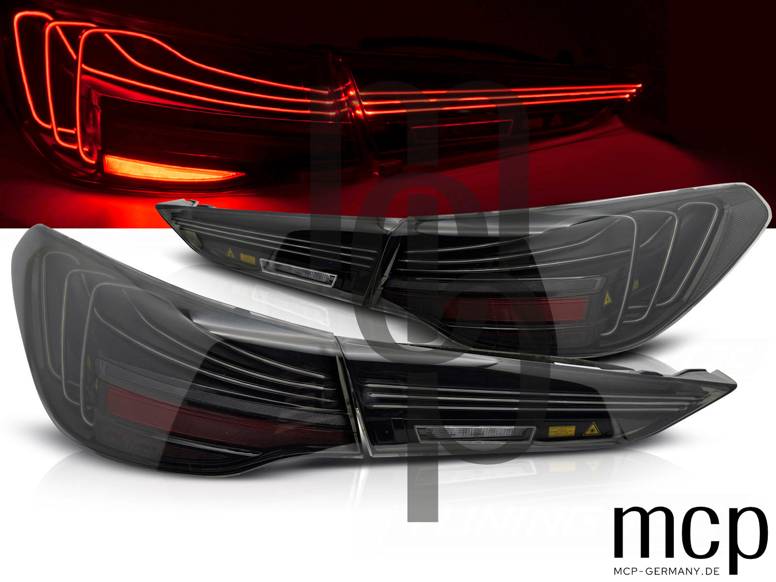 Voll LED Laser-Look Rückleuchten Set für BMW 4er G22 Coupé und G23 Cabrio (2020 bis 2024) in Smoke mit Dynamischem Blinker