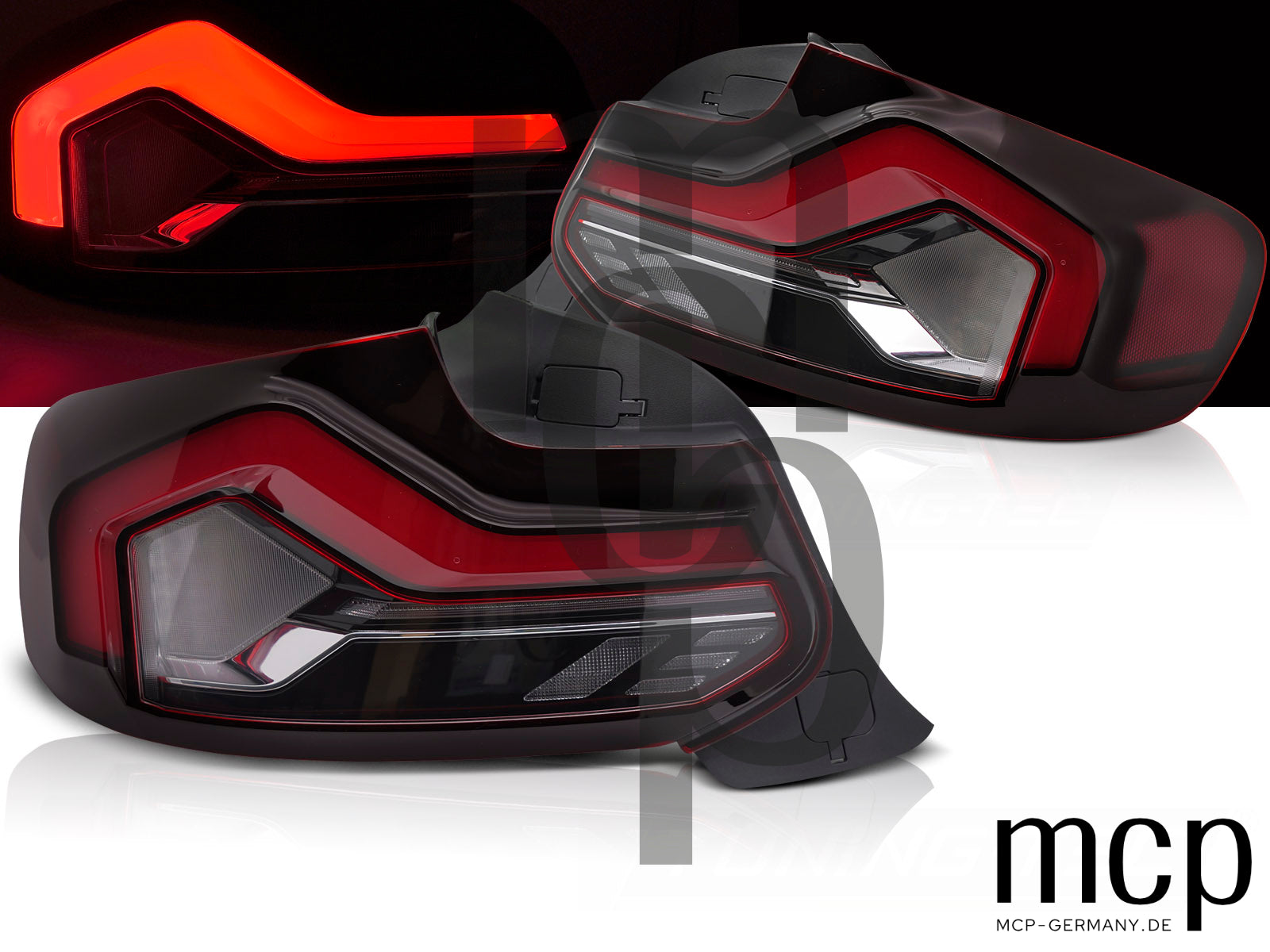 Voll LED Lightbar Rückleuchten Set für BMW 2er F22/F23/F87 (11/13 bis 07/21) in Rot/Schwarz mit Dynamischem Blinker