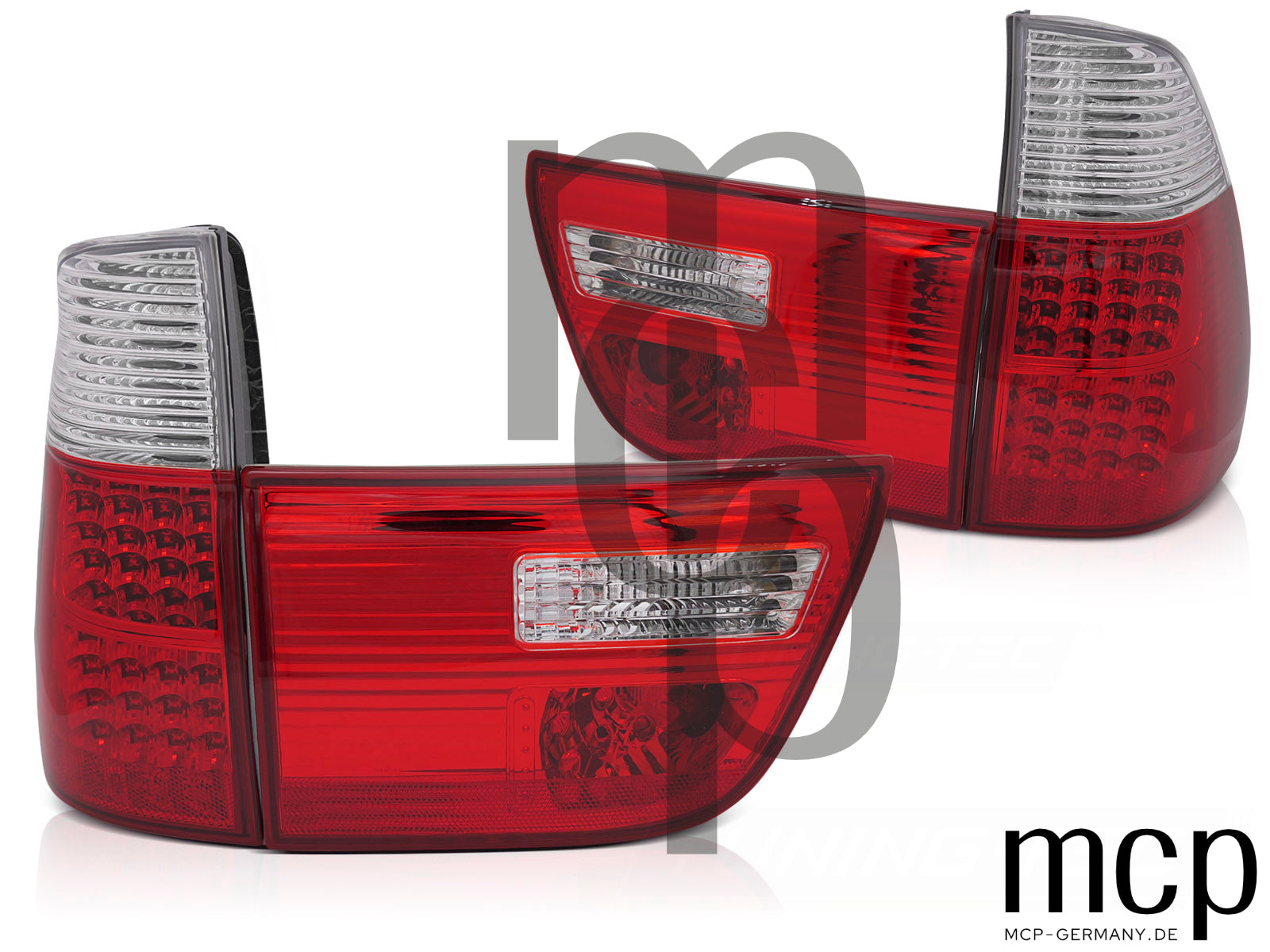 LED Rückleuchten Set für BMW X5 E53 (09/99 bis 10/03) in Rot/Klar