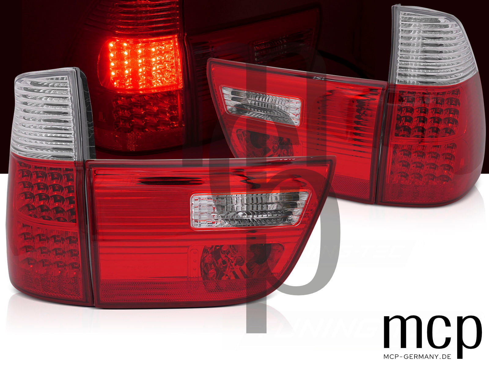 LED Rückleuchten Set für BMW X5 E53 (09/99 bis 10/03) in Rot/Klar