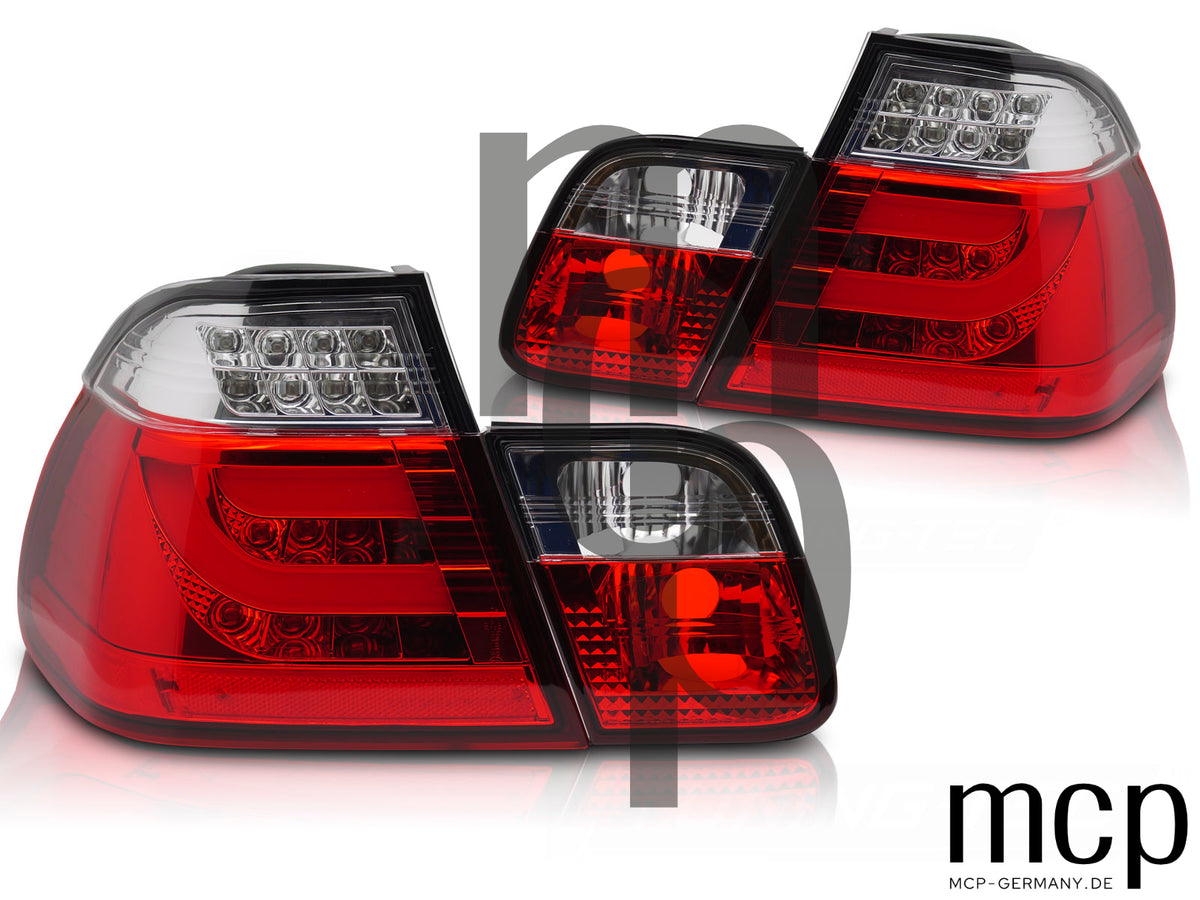 LED Rückleuchten Set für BMW 3er E46 Limousine (1998 bis 2001) in Rot/Klar