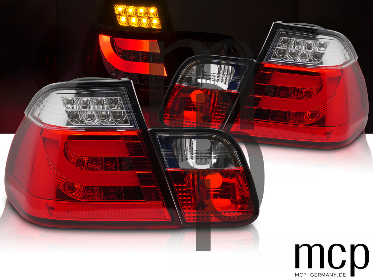 LED Rückleuchten Set für BMW 3er E46 Limousine (1998 bis 2001) in Rot/Klar