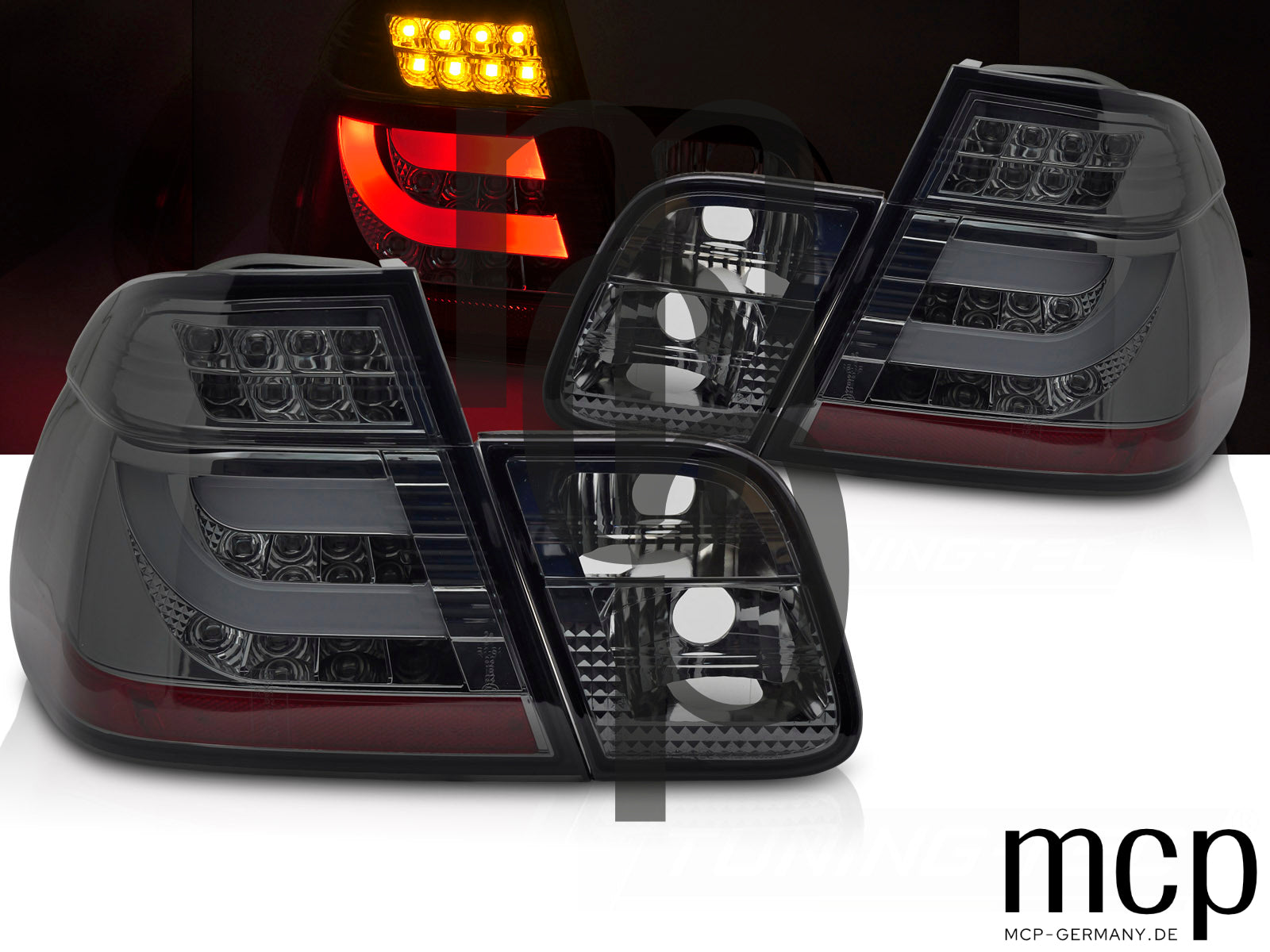 LED Rückleuchten Set für BMW 3er E46 Limousine (2001 bis 2005) in Smoke