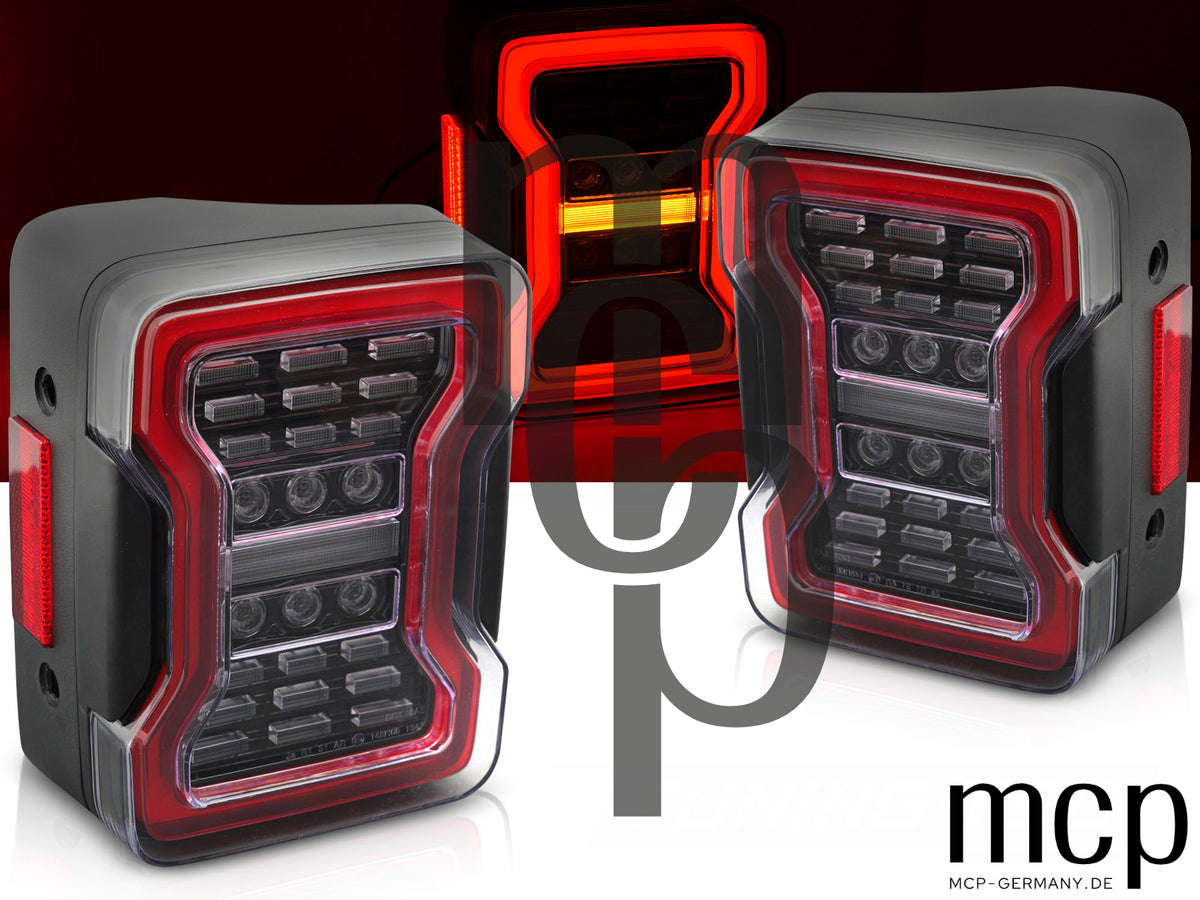 Voll LED Rückleuchten Set für Jeep Wrangler JK (2007 bis 2018) in Schwarz