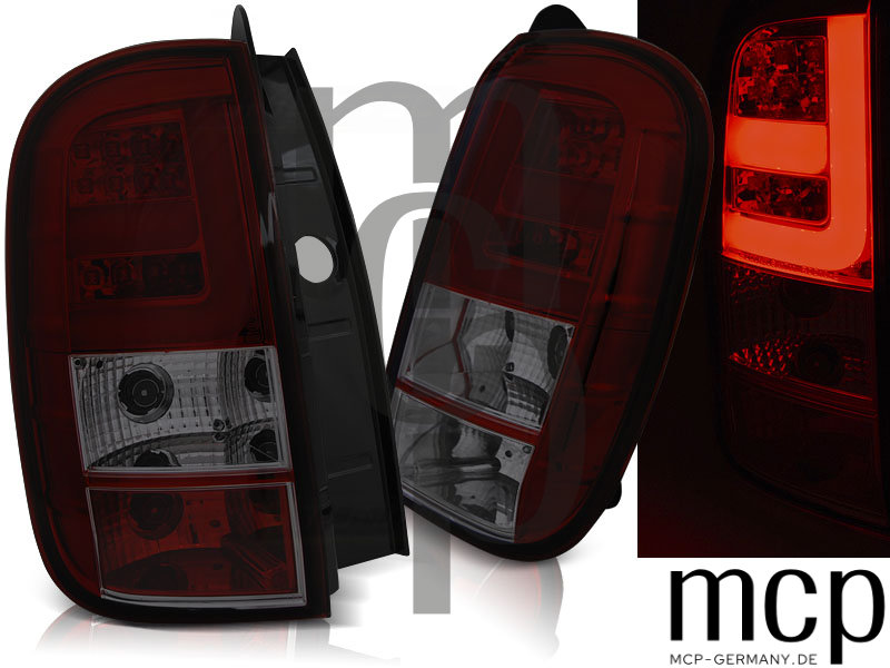 LED Lightbar Rückleuchten Set für Dacia Duster Typ HS (03/10 bis 01/18) in Rot/Smoke