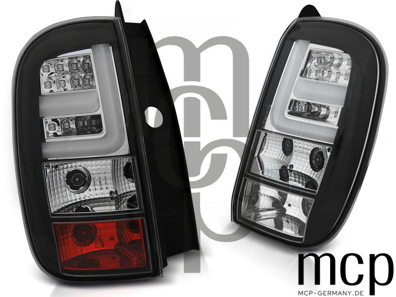 LED Lightbar Rückleuchten Set für Dacia Duster Typ HS (03/10 bis 01/18) in Schwarz/Klar