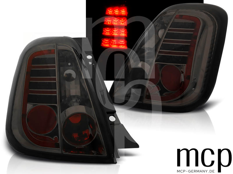 LED Rückleuchten Set für Fiat 500 Hatchback und Cabrio (07/07 bis 2015) in Schwarz/Smoke