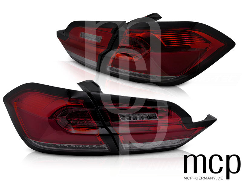 LED Lightbar Rückleuchten Set für Ford Fiesta MK8 Hatchback (01/2017-12/2023) in Rot/Smoke mit Dynamischem Blinker