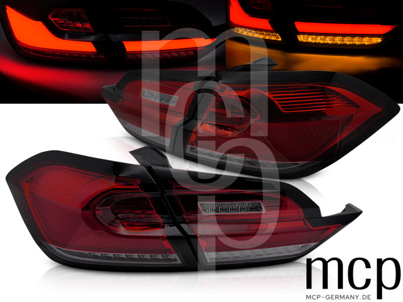 LED Lightbar Rückleuchten Set für Ford Fiesta MK8 Hatchback (01/2017-12/2023) in Rot/Smoke mit Dynamischem Blinker
