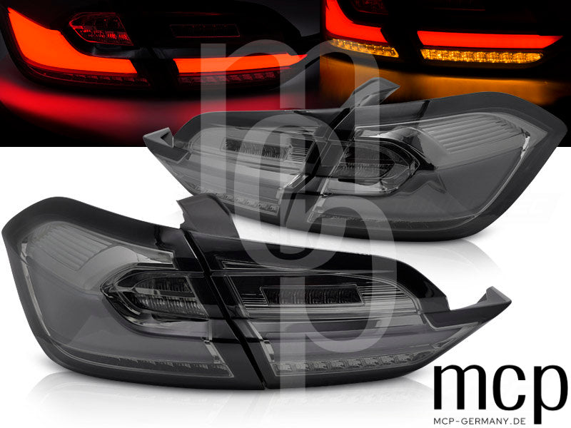 Voll LED Lightbar Rückleuchten Set für Ford Fiesta MK8 Hatchback (01/2017-12/2023) in Smoke mit Dynamischem Blinker