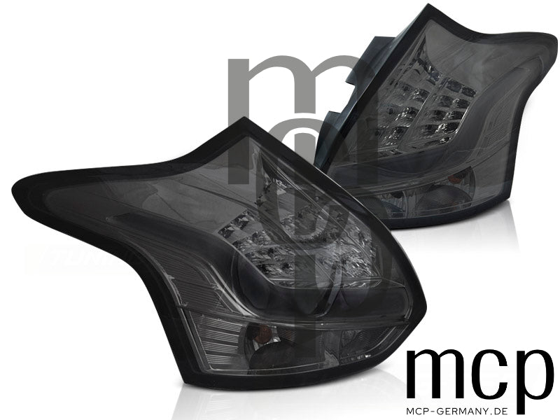 LED Lightbar Rückleuchten Set für Ford Focus MK3 Schrägheck (11/11 bis 10/14) in Smoke