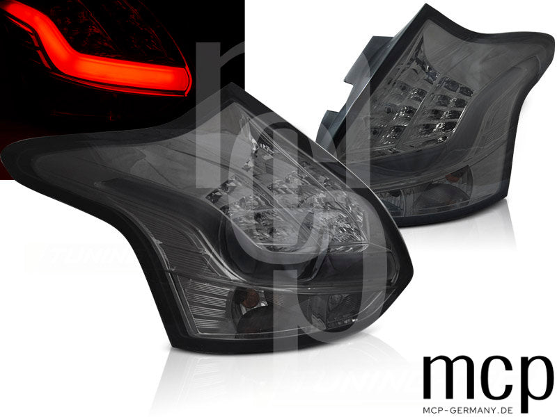 LED Lightbar Rückleuchten Set für Ford Focus MK3 Schrägheck (11/11 bis 10/14) in Smoke