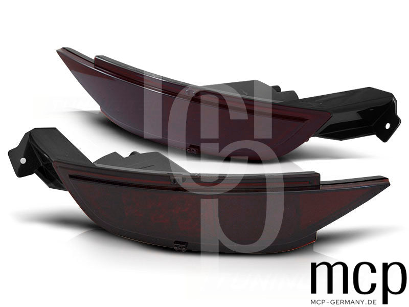LED Nebelschlussleuchten Set für Ford Fiesta MK7 Schrägheck (10/08 bis 03/17) in Rot/Smoke