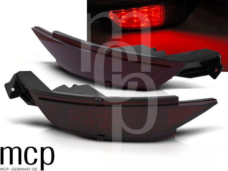LED Nebelschlussleuchten Set für Ford Fiesta MK7 Schrägheck (10/08 bis 03/17) in Rot/Smoke