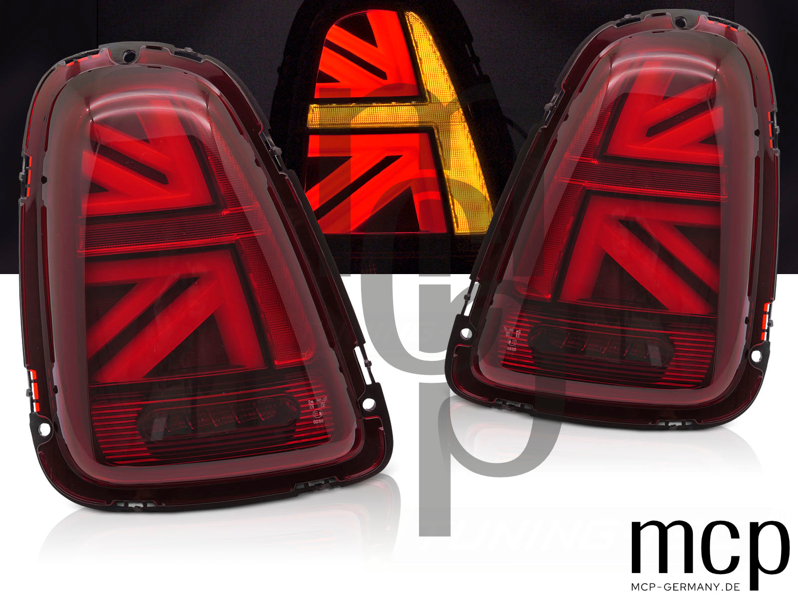 Voll LED Lightbar Rückleuchten Set für MINI Cooper R56 Schrägheck (2010 bis 2014) in Rot mit dynamischem Blinker