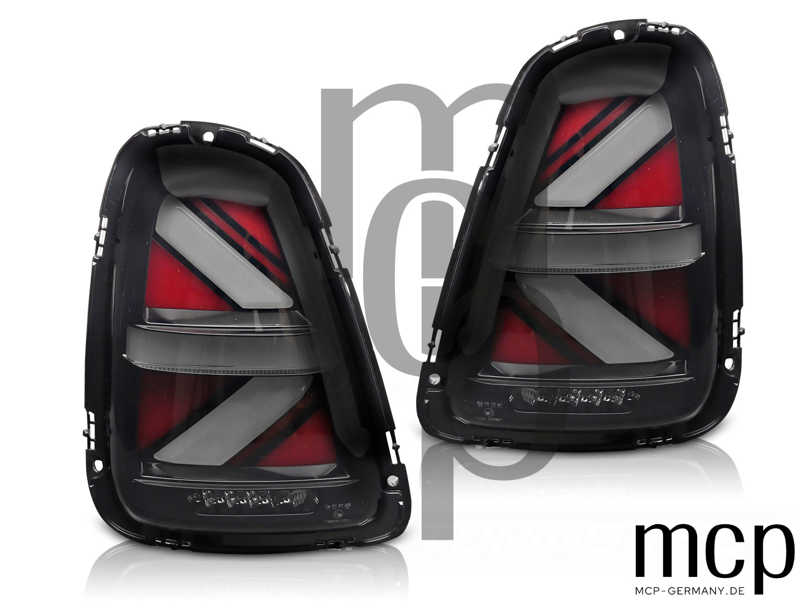 Voll LED Lightbar Rückleuchten Set für MINI Cooper R59 Roadster (2011 bis 2015) in Smoke mit dynamischem Blinker und Begrüßungslicht