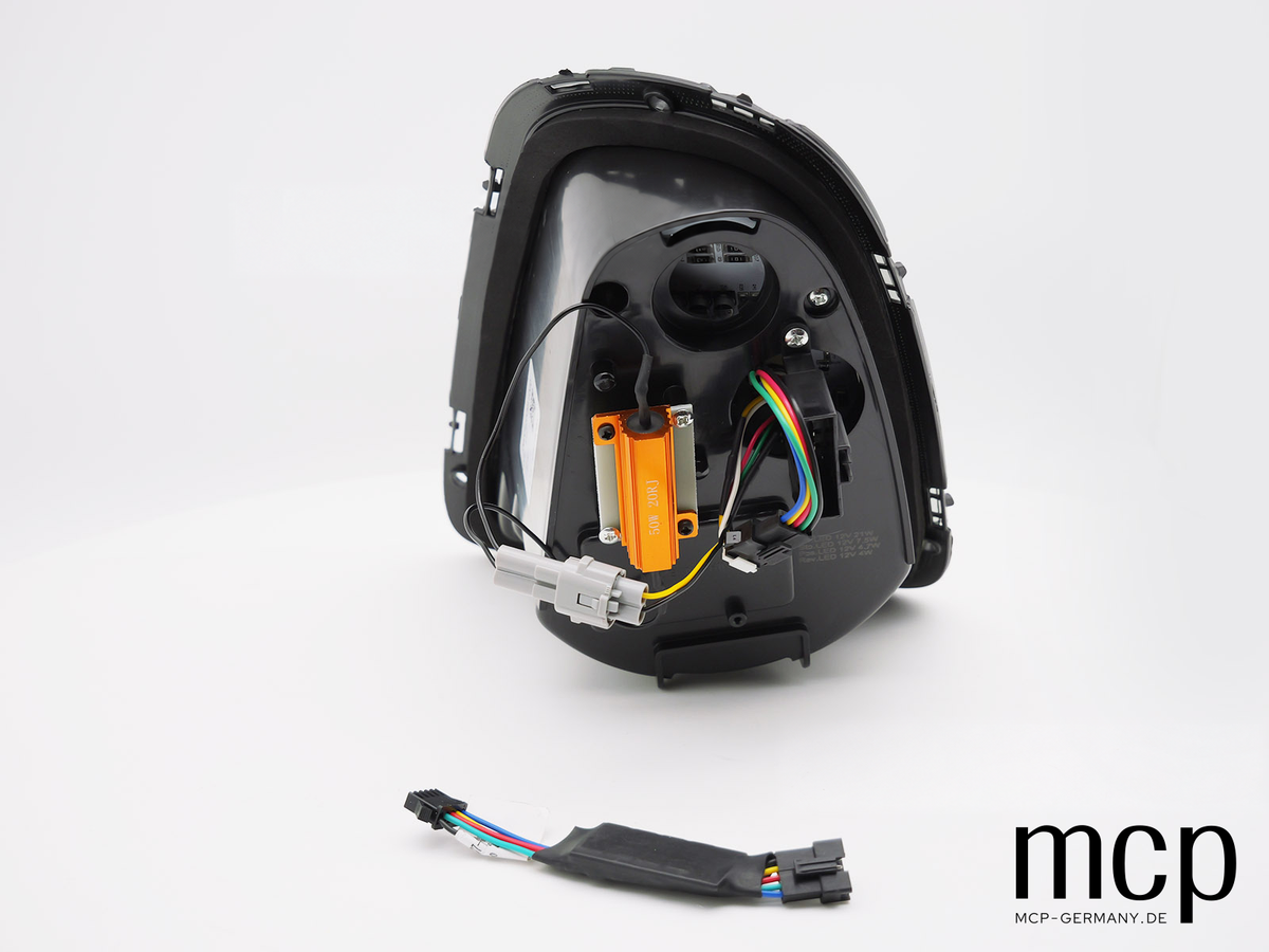 MINI Cooper Rückleuchten LDMC17 – Rückansicht mit Anschlüssen