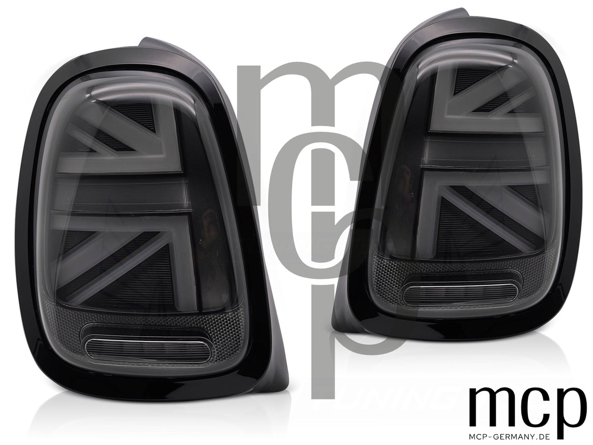 Voll LED Lightbar Rückleuchten Set für MINI Cooper F57 Cabrio (2014 bis 2017) in Smoke