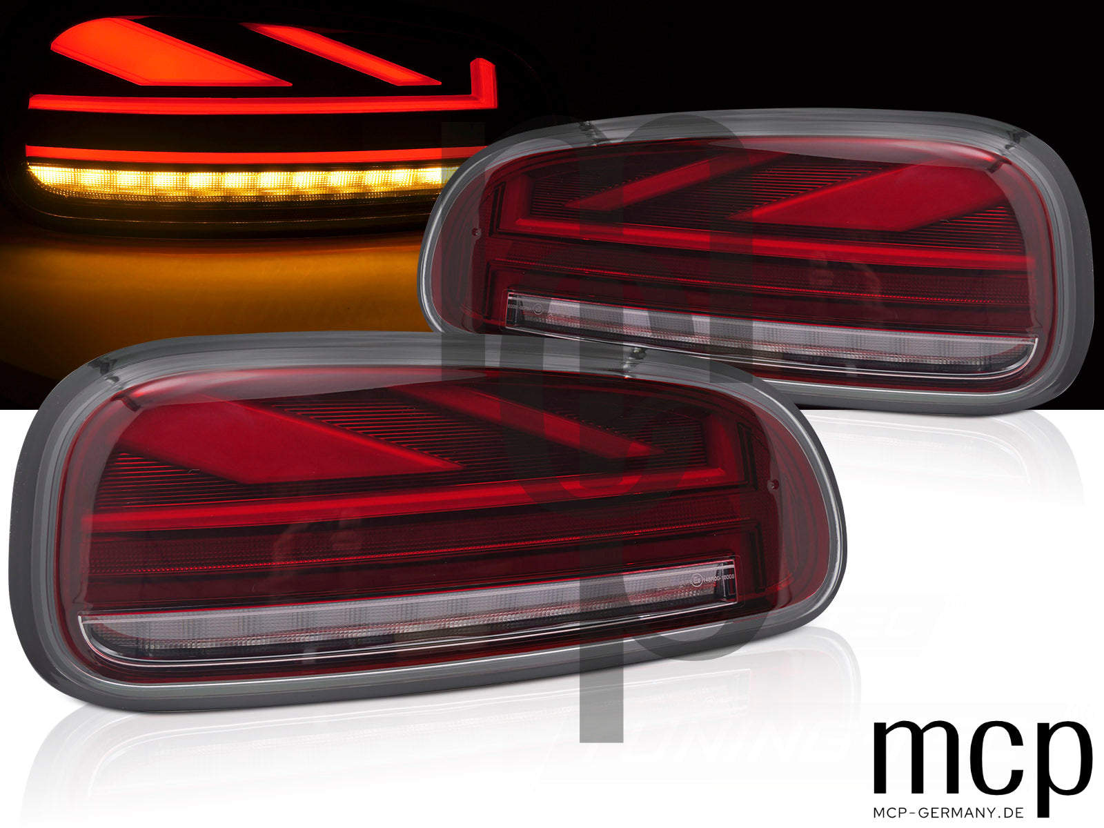 Voll LED Lightbar Rückleuchten Set für MINI Cooper F54 Clubman (07/2015 bis 03/2019) in Rot mit Dynamischem Blinker