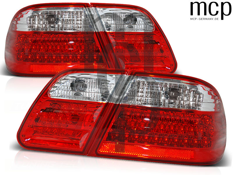 LED Rückleuchten Set für Mercedes-Benz E-Klasse W210 Limousine (1995 bis 2002) in Rot/Klar