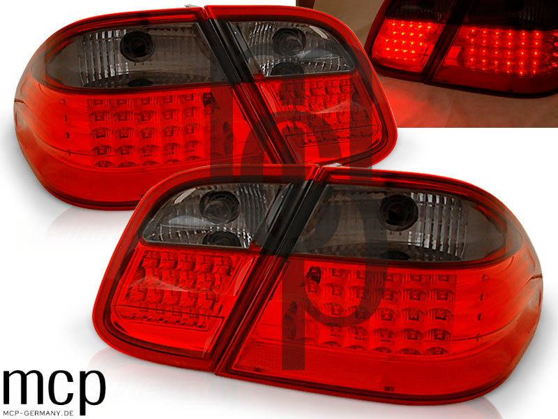 LED Rückleuchten Set für Mercedes-Benz CLK W208 Coupé und Cabrio (03/1997 bis 04/2002) in Rot/Smoke